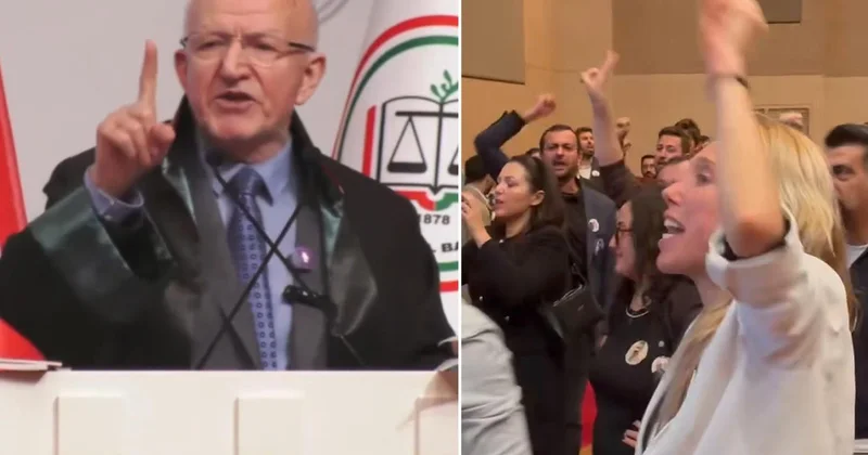 İstanbul Barosu Genel Kurulu nda Kaboğlu nun konuşması sonrası sloganlar yükseldi