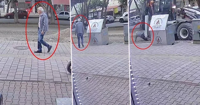 Ekmek almaya gitti hayatından oldu! Kepçenin altında kalan yaşlı adamın görüntüleri ortaya çıktı