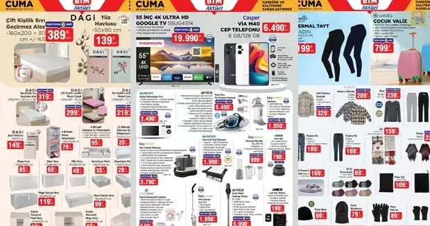 BİM 25 28 Kasım Aktüel Ürünler Kataloğu: Akıllı telefon, Halı yıkama makinesi, 4K TV...