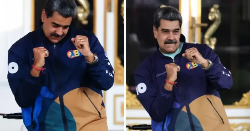 ABD nin terörist ilan ettiği Maduro öğrenci mitinginde dans etti