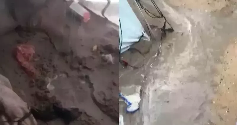 Gazze’de şiddetli yağış nedeniyle çadırlar su altında kaldı