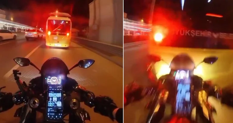 Allah ım sana geliyorum dedi: Önündeki otobüse çarptı!