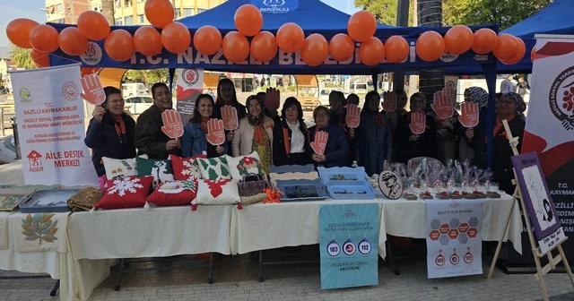 El emeği ürünleriyle kadına şiddete dikkat çektiler Aydın Haberleri