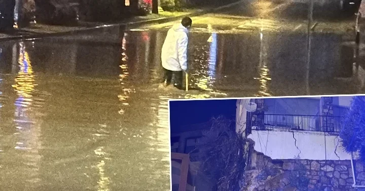 Bodrum da kuvvetli sağanak ve dolu yağışı! Yollar göle döndü... 4 ev tahliye edildi