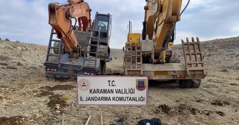 2 iş makinesiyle define arayanlara operasyon: 14 gözaltı