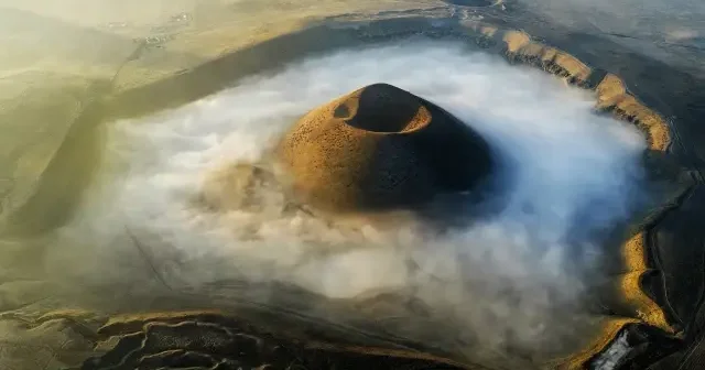 Meke Gölü sabah sisiyle mest etti VİDEO İZLE