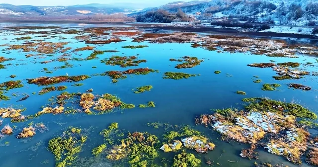 Beyaz gelinliğini giyen Ladik Gölü nün güzelliği göz kamaştırdı Samsun Haberleri
