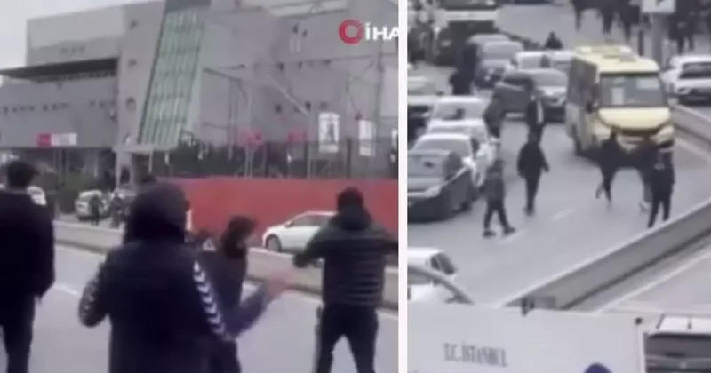 İstanbul un göbeğinde olay! Maç bitti, taş ve sopalar havada uçuştu