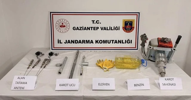 Gaziantep te kaçak kazı yapan şahıslara jandarmadan suçüstü: 5 gözaltı Gaziantep Haberleri