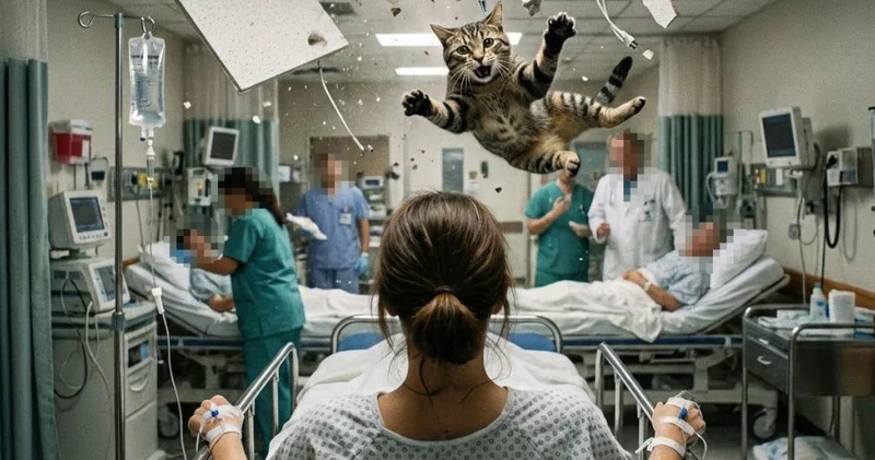 Kolunda serum vardı... Davetsiz misafir üzerine düştü! 50 bin TL kedi tazminatı SON DAKİKA HABER Son dakika haberleri