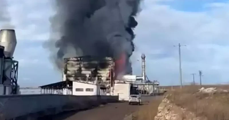 Enerji santralinde korkutan yangın: 1,5 saatte söndürüldü!