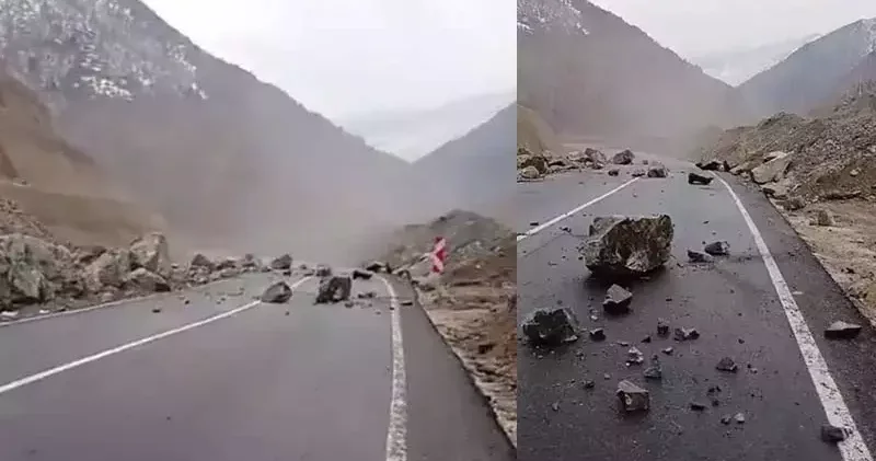 Artvin Şavşat kara yolunda heyelan