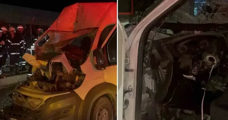 Panelvan araç park halindeki tıra ok gibi saplandı: 2 ağır yaralı Eskişehir Haberleri