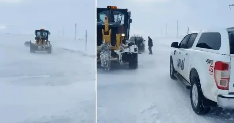 Ardahan da kar ve tipi: Yolda mahsur kalan altı araç kurtarıldı Ardahan Haberleri