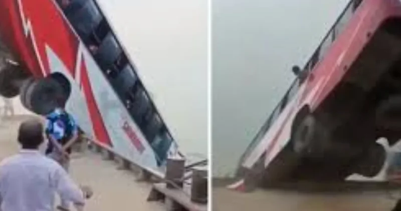 24 kişinin boğularak öldüğü anlar anbean kaydedildi! Otobüs feribota binerken nehre düştü