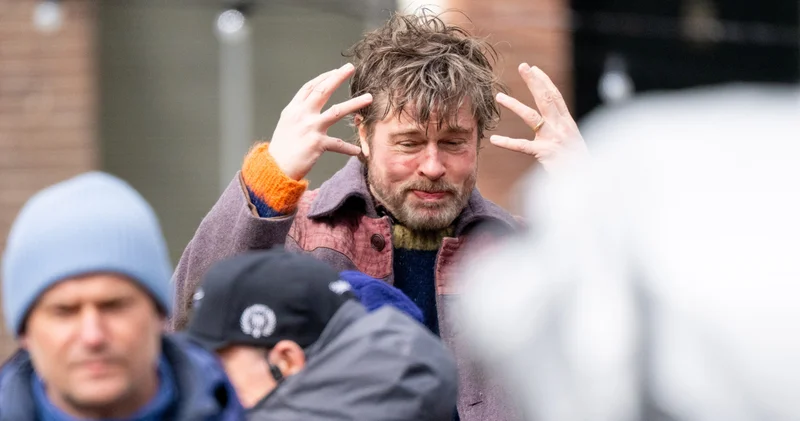 Brad Pitt film çekimi için Amsterdam da