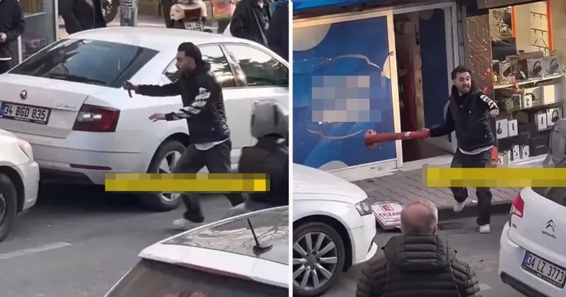 Elindeki bıçakla önüne gelene saldırmaya kalktı