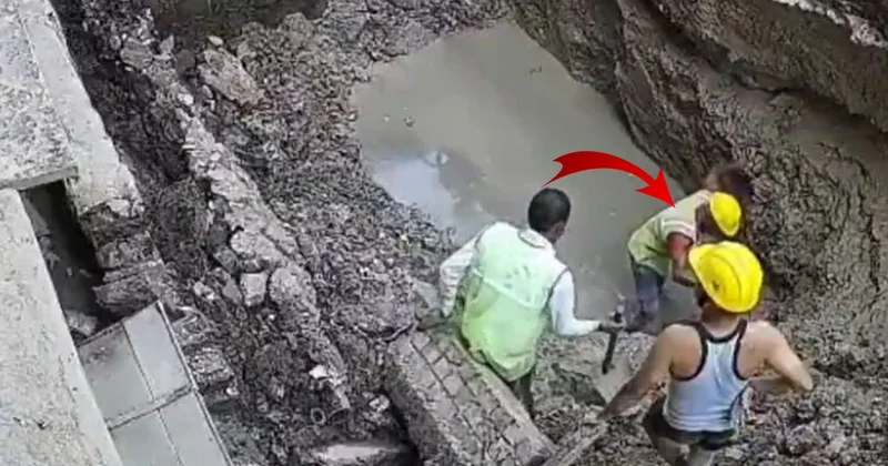 Kazılan çukura düşen işçinin üzerine toprak çöktü