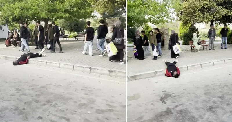 Uyuşturucu bağımlısı durak yanında uyuyakaldı