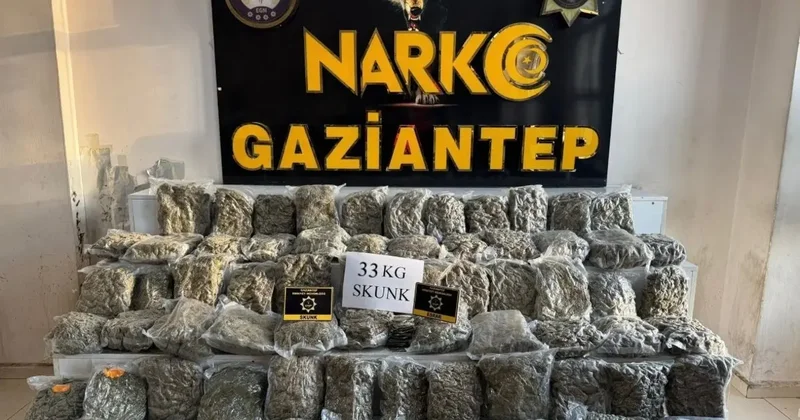 Gaziantep’te 34 kilo uyuşturucu ele geçirildi: 1 tutuklama