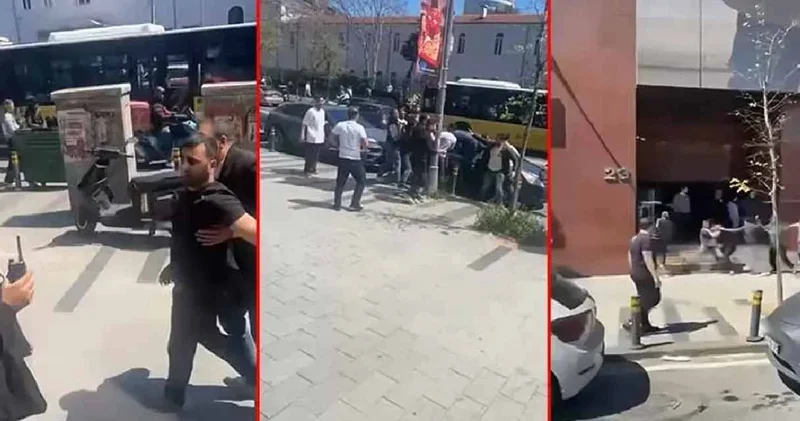 Kavgayı ayırmak isterken canından oluyordu! Tekme ve yumruklar havada uçuştu