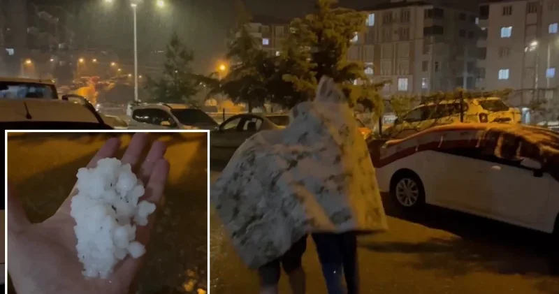 Adıyaman da fındık büyüklüğünde dolu: Sokaklar göle döndü Adıyaman Haberleri