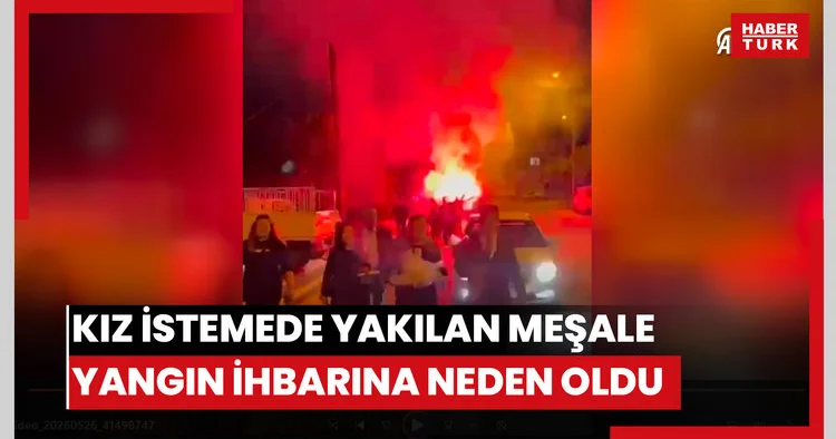 Antalyada kız istemede yakılan meşale yangın ihbarına neden oldu