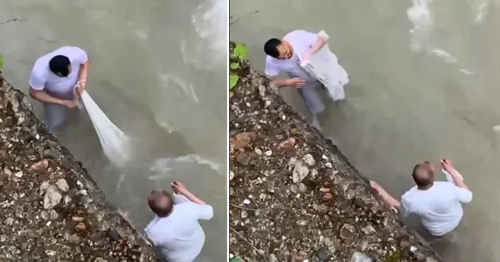 Giresun da derede balık avlarken akıntıya kapılmışlardı! Son anları kamerada