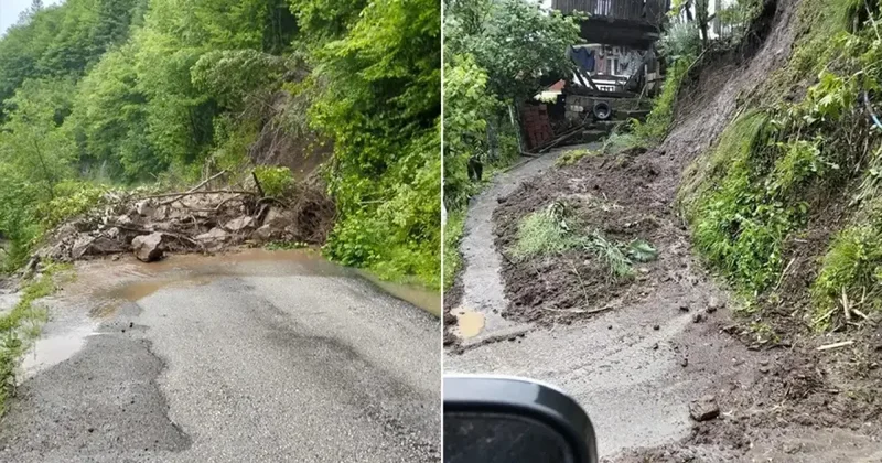Artvin i sağanak vurdu: Dereler taştı, köy yolları kapandı