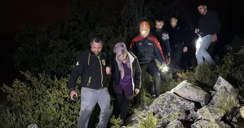 Nevşehir de çıktığı 1230 rakımlı tepede mahsur kalan kadın kurtarıldı
