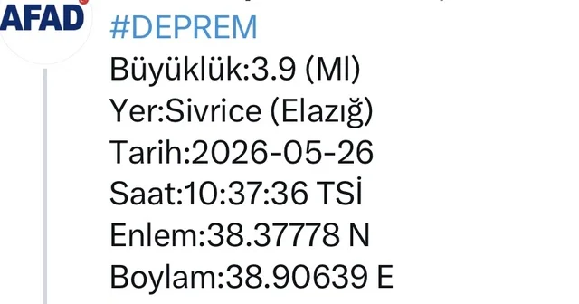 Elazığ da bir deprem daha Elazığ Haberleri