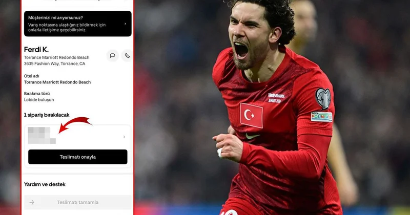 Amerika daki bir kurye, Ferdi Kadıoğlu nun otele verdiği siparişi paylaştı