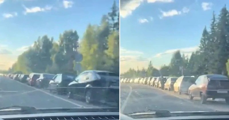 Rusya da akaryakıt krizi derinleşiyor! Kilometrelerce kuyruk oluştu