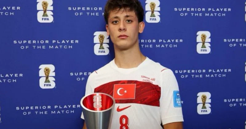 Maçın oyuncusu ödülü Arda Güler in Sözcü Gazetesi
