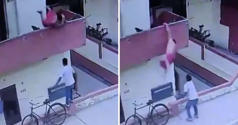 Tembelliğin sonu kötü Bitti: Dondurmacıya uzanayım derken balkondan yere çakıldı!