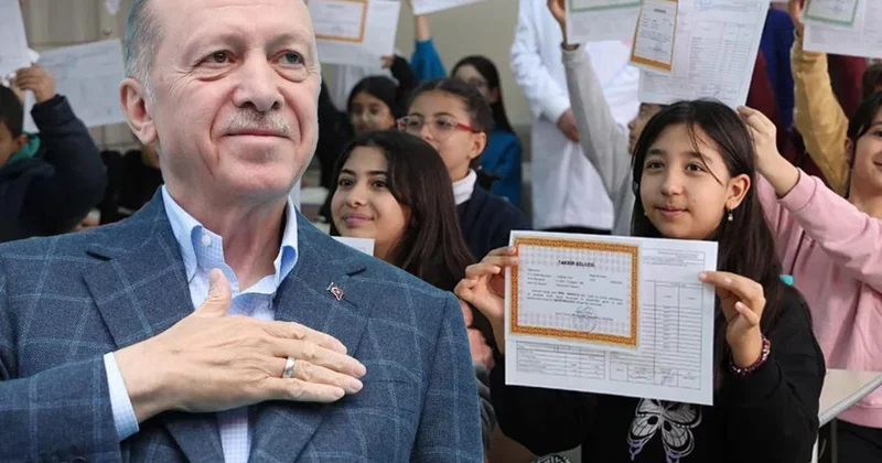 Erdoğan öğrencilerin karnelerini tebrik etti