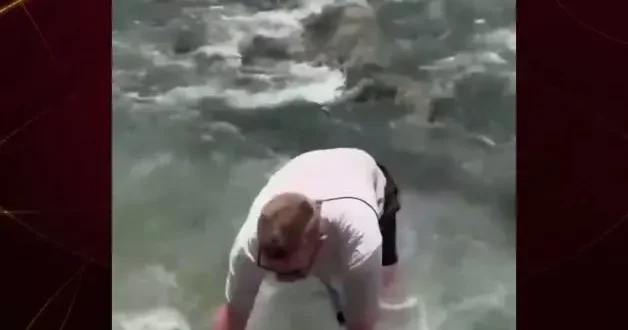 Küçük kız akıntıya kapıldı: Rus turist kızı işte böyle kurtardı