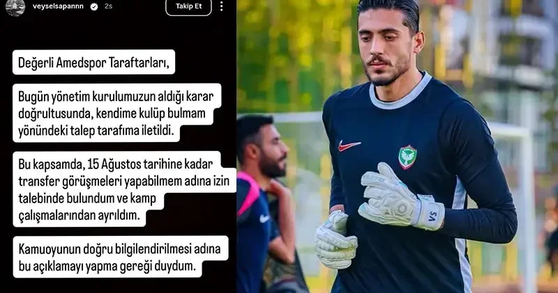 Amed Sportif Faaliyetler’de kaleci Veysel Sapan, kamptan ayrıldı