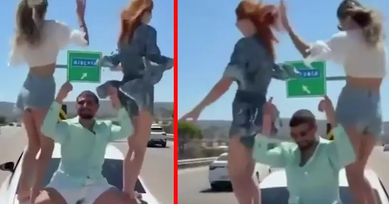 Sanal medyada tepki yağdı! Seyir halindeki aracın üzerine çıkıp dans ettiler: O şahıslara kesilen ceza dudak uçuklattı!