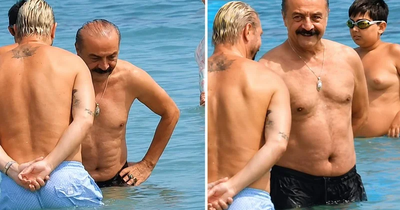 Yılmaz Erdoğan ve Caner Erkin Alaçatı da denizde halay çekti