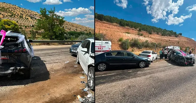 Malatya da düğün konvoyunda zincirleme kaza; 4 yaralı