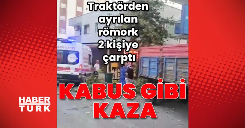 Ceyhan’da kontrolden çıkan römork kaldırımda bekleyen iki kişiye çarptı