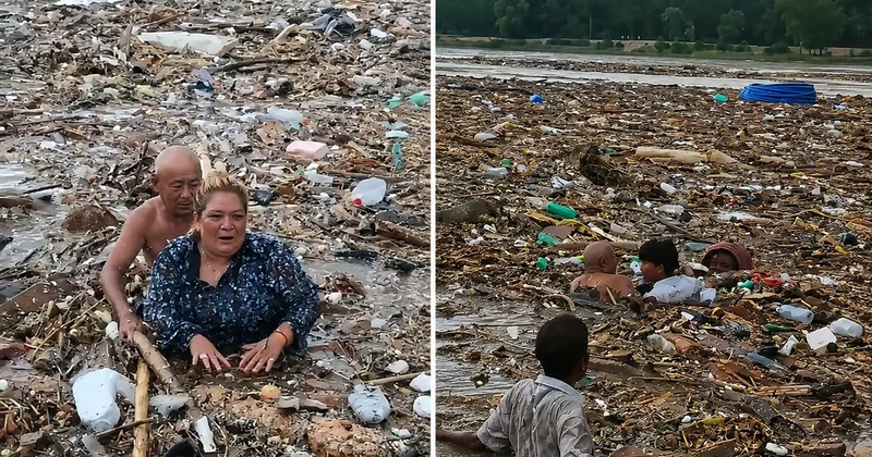 Sel felaketinin ortasında insanlık ayıp; suların içinde değerli eşya aradılar