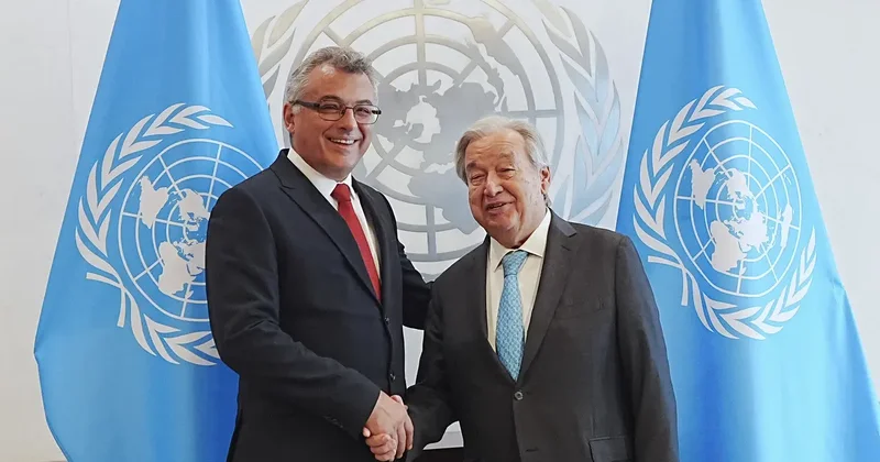 KKTC Cumhurbaşkanı Erhürman, BM Genel Sekreteri Guterres ile görüştü