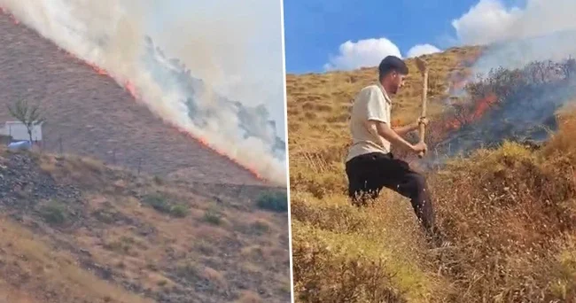 Akdağ’da mera alanında yangın: Ekipler müdahale ediyor
