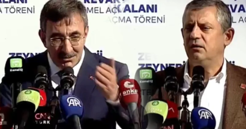 Özgür Özel Cevdet Yılmaz ın da olduğu törende ayetle seslendi: Duyduğunuz kin sizi adaletsiz davranmaya itmesin