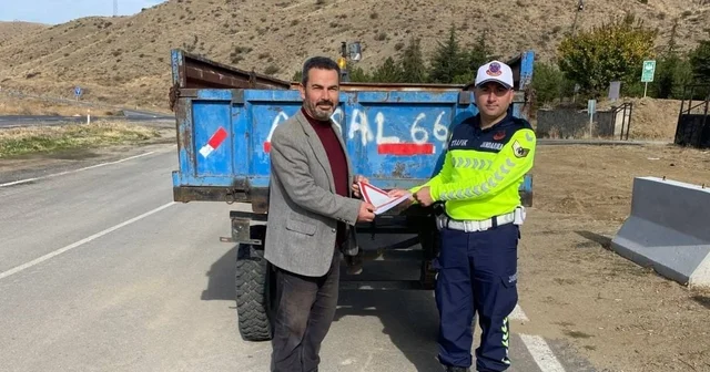 Yozgat ta jandarma ekiplerinden tarım araçlarına yönelik trafik denetimi Yozgat Haberleri