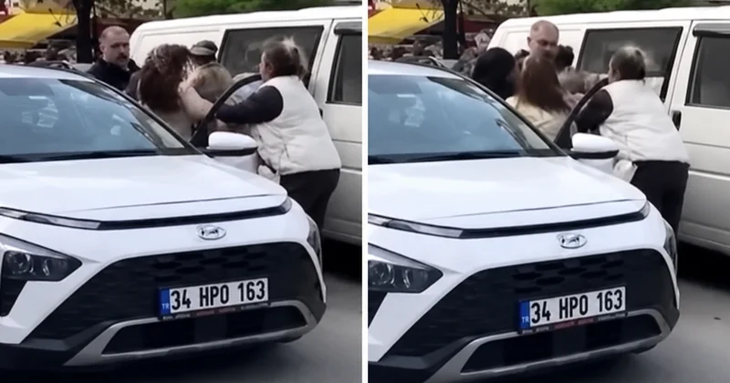 Büyükçekmece de iddiaya göre yol verme tartışması iki kadın sürücüyü saç başa getirdi