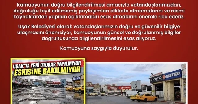 Uşak Belediyesinden otogar açıklaması: Paylaşımlar güncel durumu yansıtmıyor Uşak Haberleri Habertürk Yerel Haberler
