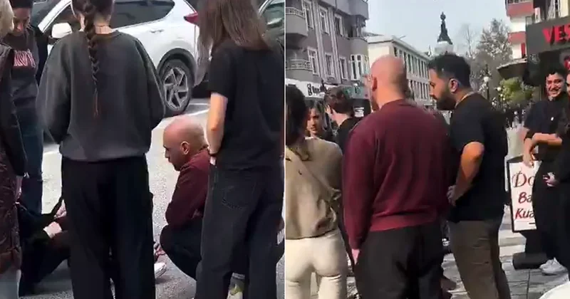 Kaza yapan motosikletli kızın imdadına Furkan Kızılay yetişti